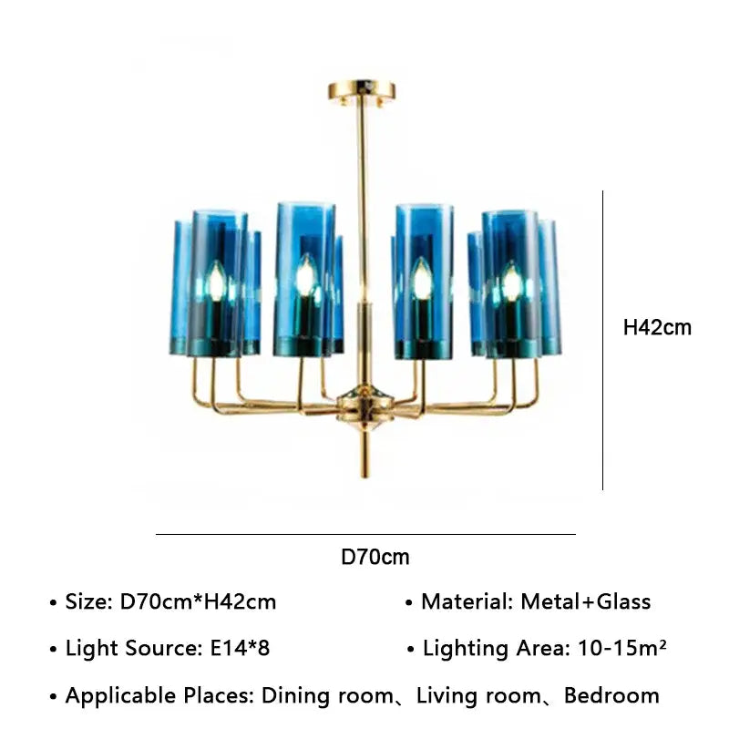 Gold Glass Pendant Chandelier