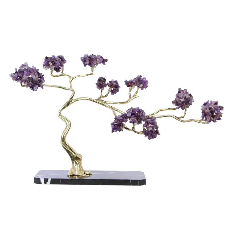 Gold Amethyst Metal Figurine
