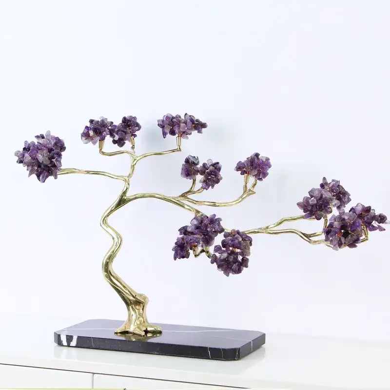 Gold Amethyst Metal Figurine
