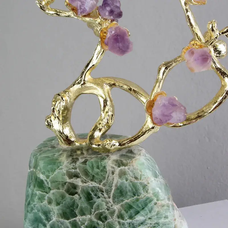 Amethyst Brass Tree Ornament