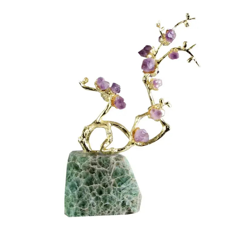 Amethyst Brass Tree Ornament