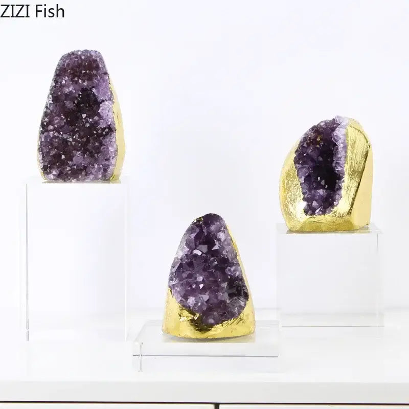 Amethyst Crystal Geode Set