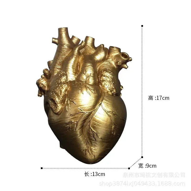 White Heart Ceramic Vase Anatomical 24cm