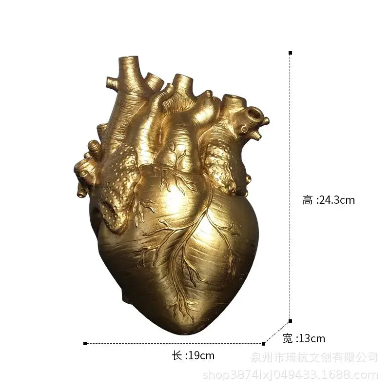 White Heart Ceramic Vase Anatomical 24cm