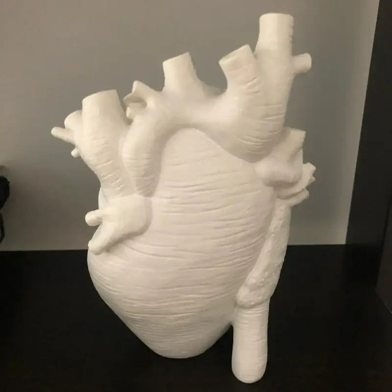 White Heart Ceramic Vase Anatomical 24cm