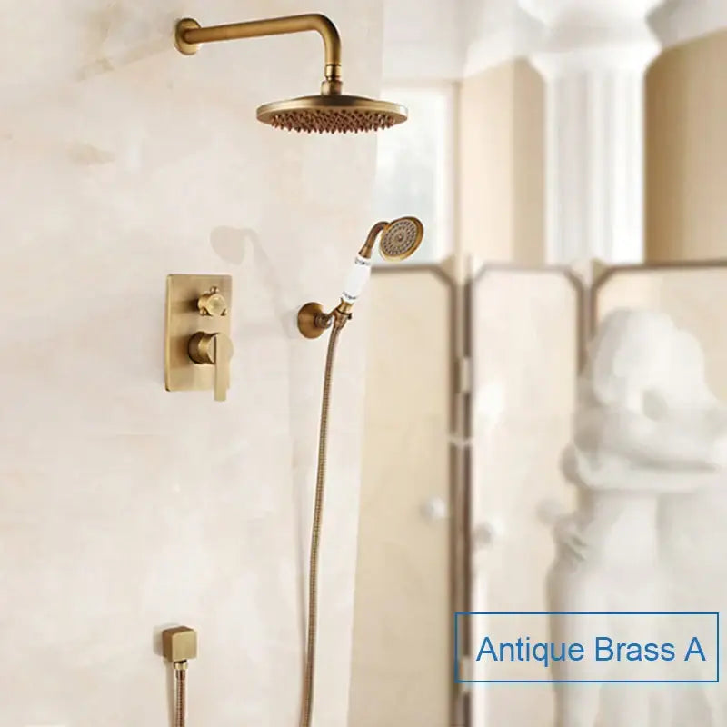Black Brass Shower System Handheld Sprayer