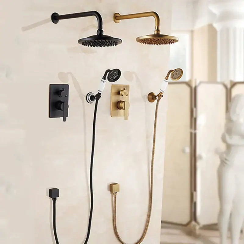 Black Brass Shower System Handheld Sprayer