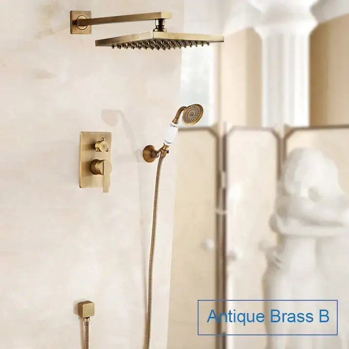 Black Brass Shower System Handheld Sprayer