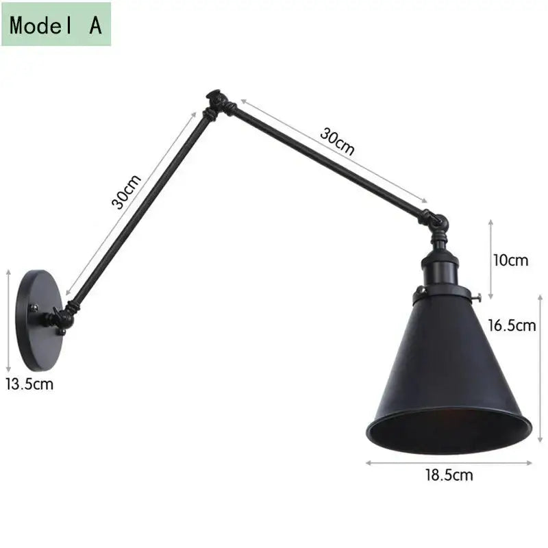 Black Adjustable Wall Lamp