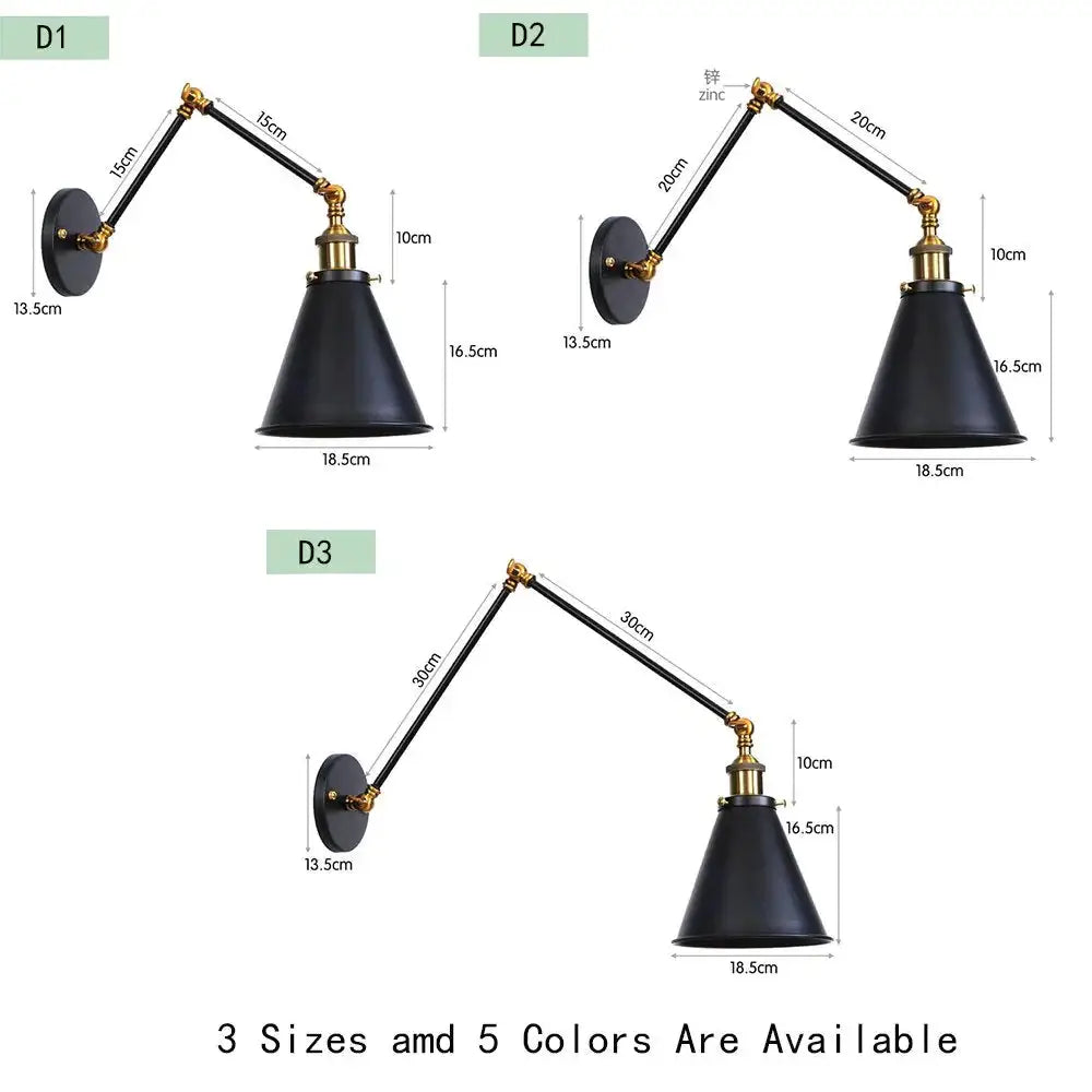 Black Adjustable Wall Lamp