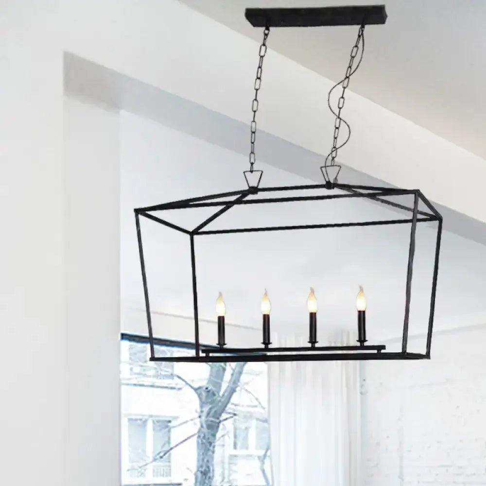 Black Lantern Ceiling Light