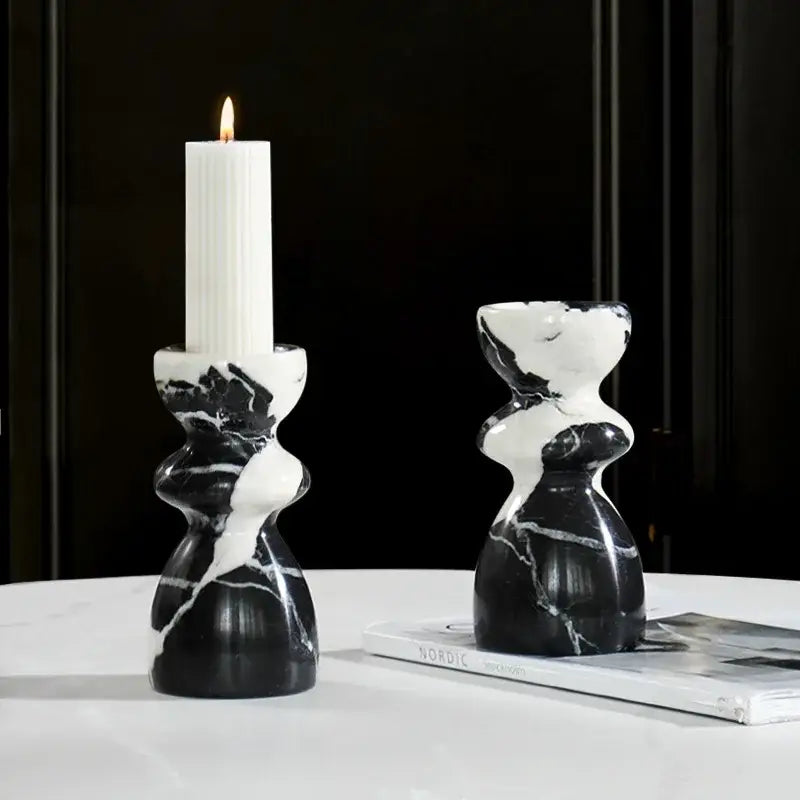 Marble Taper Candlestick Holder