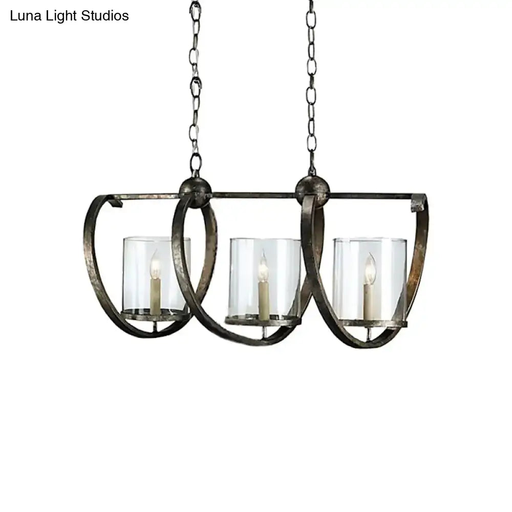 Brass Silver Cylinder Chandelier