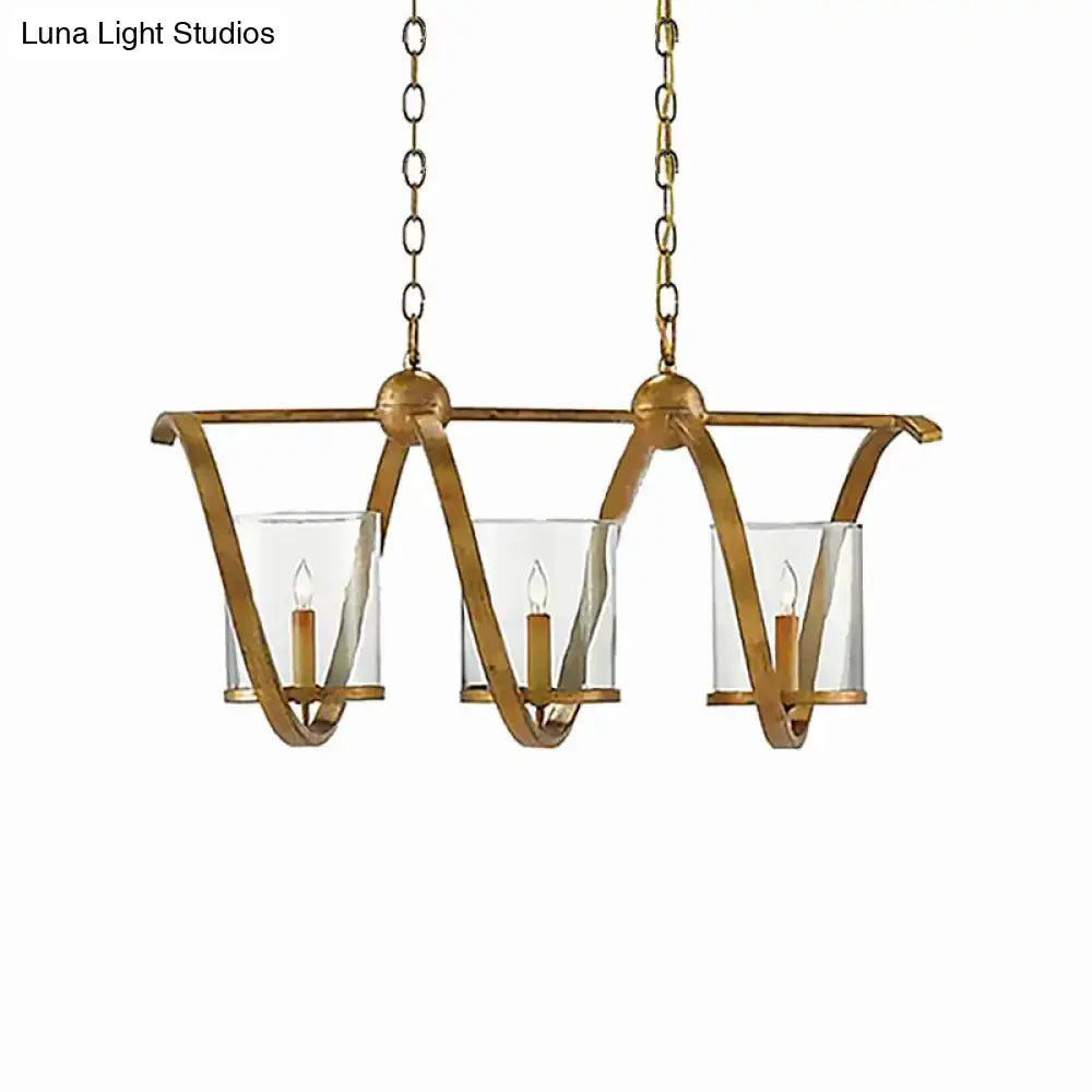 Brass Silver Cylinder Chandelier