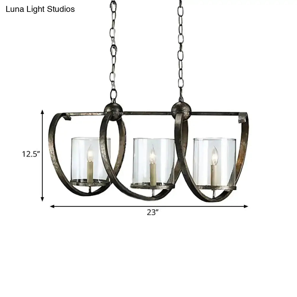 Brass Silver Cylinder Chandelier