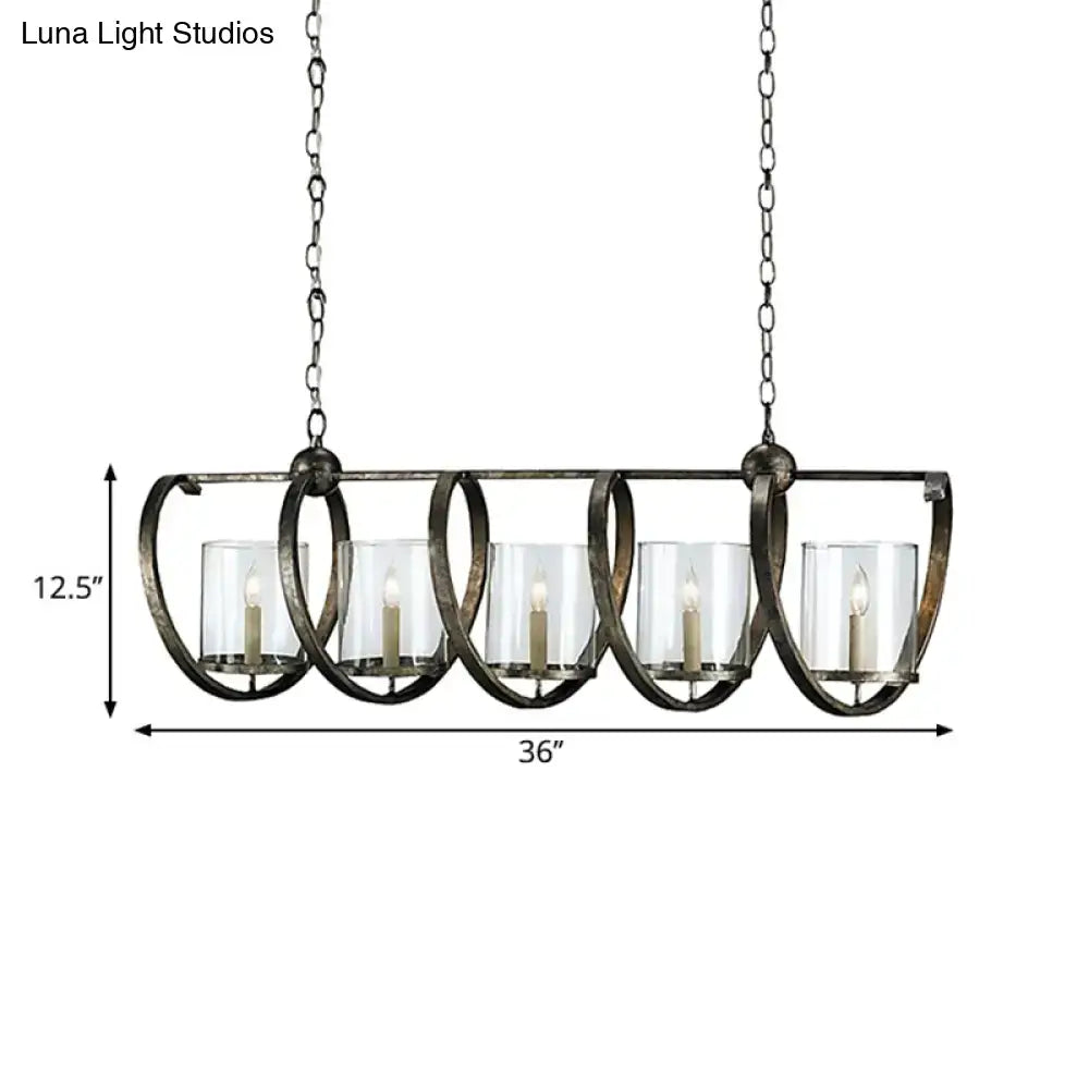 Brass Silver Cylinder Chandelier