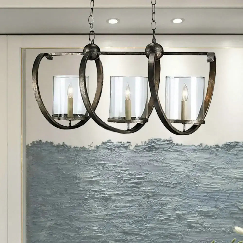 Brass Silver Cylinder Chandelier