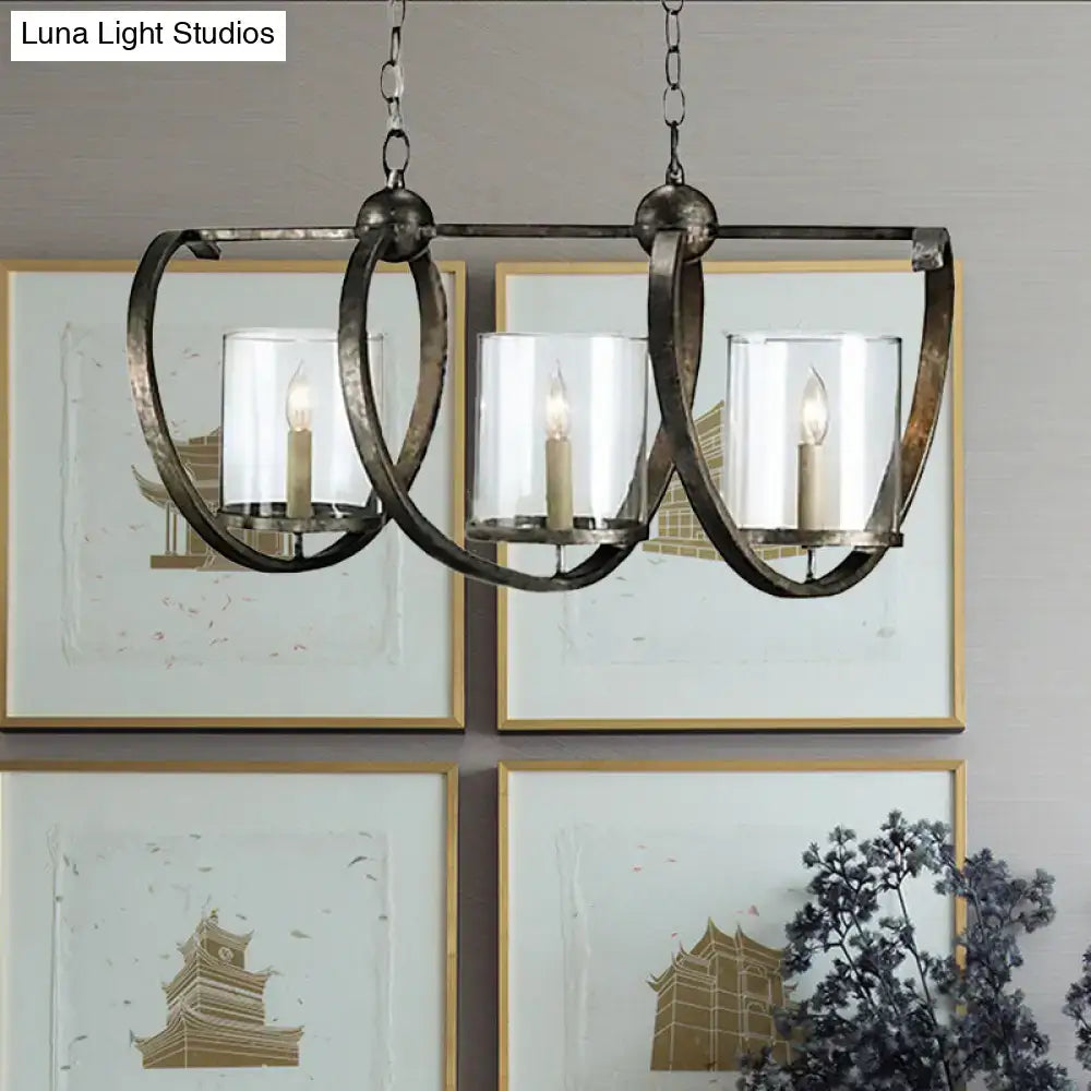 Brass Silver Cylinder Chandelier