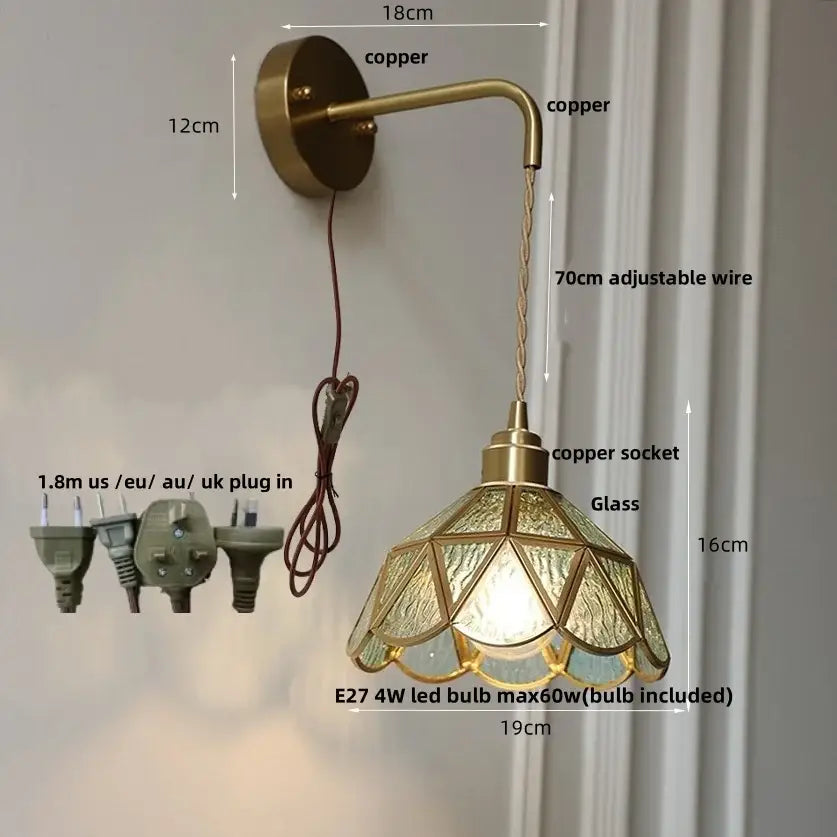 Amber Glass LED Wall Light