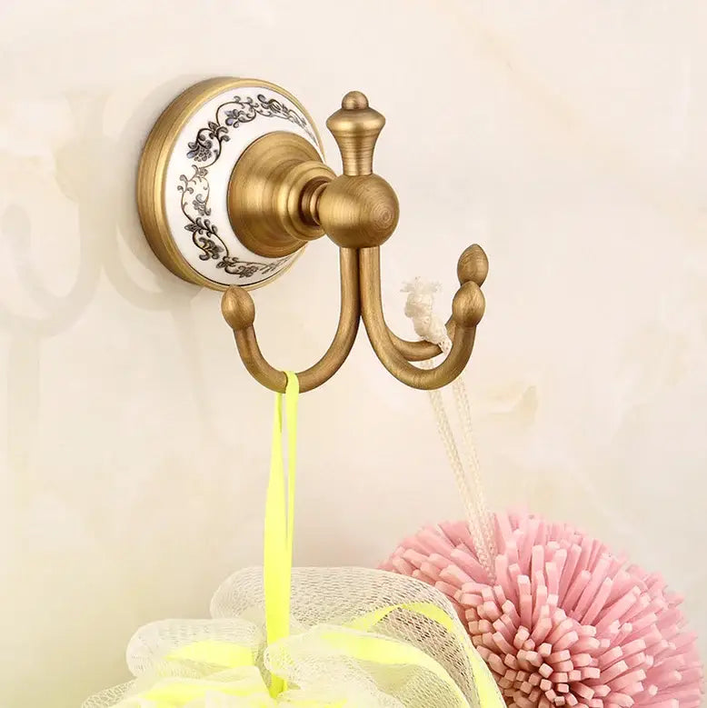 Brass Ceramic Bathroom Set