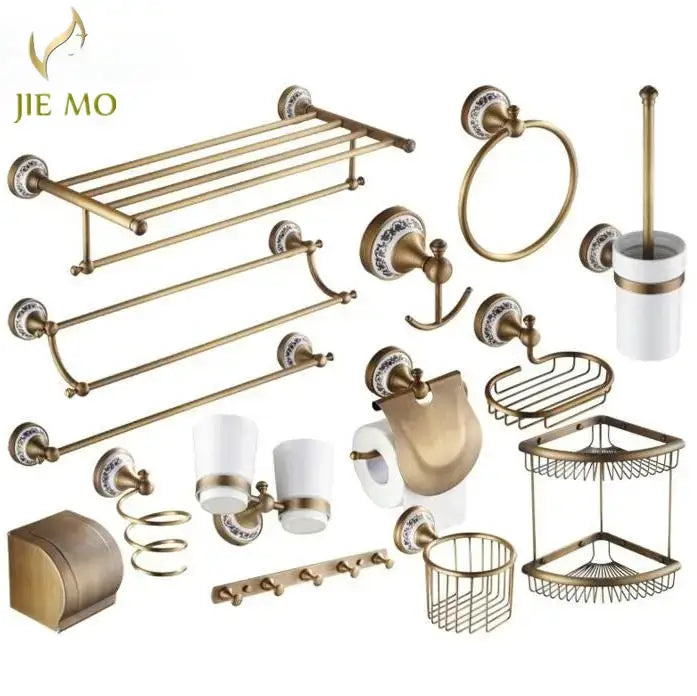 Brass Ceramic Bathroom Set