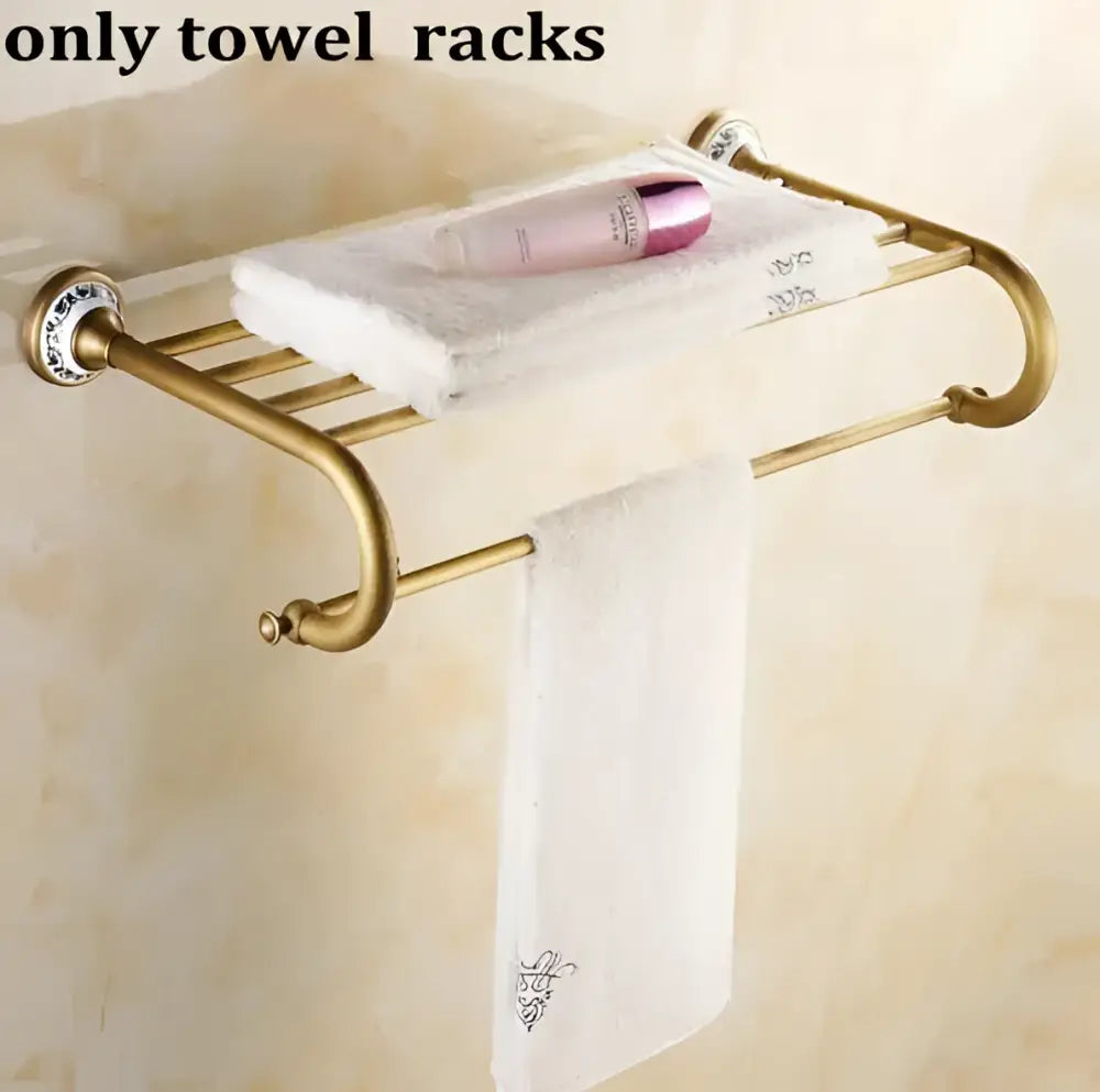 Brass Ceramic Bathroom Set