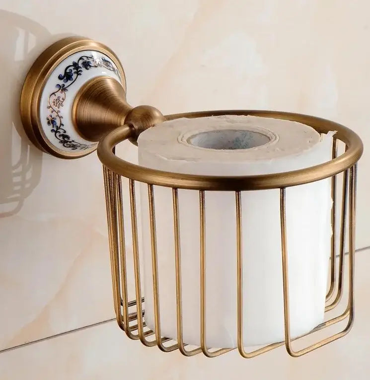 Brass Ceramic Bathroom Set