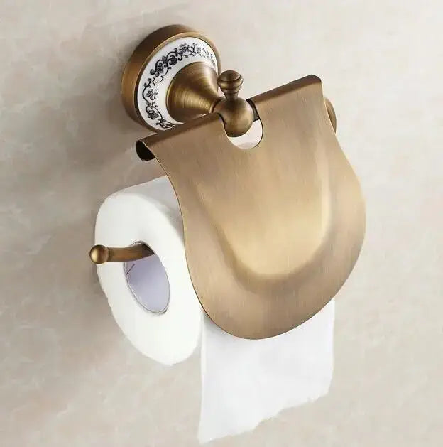 Brass Ceramic Bathroom Set
