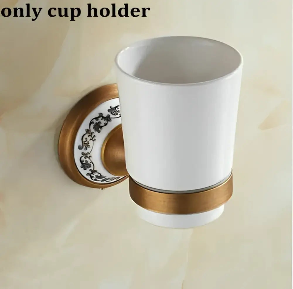 Brass Ceramic Bathroom Set