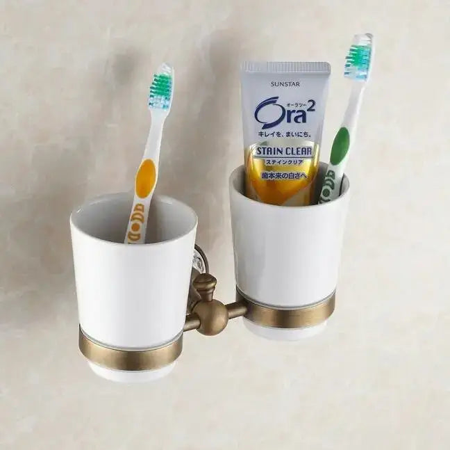 Brass Ceramic Bathroom Set