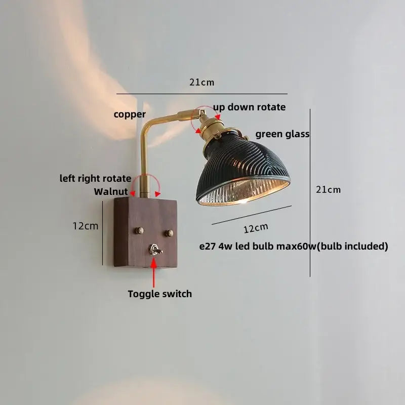 Brass Walnut Stair Light