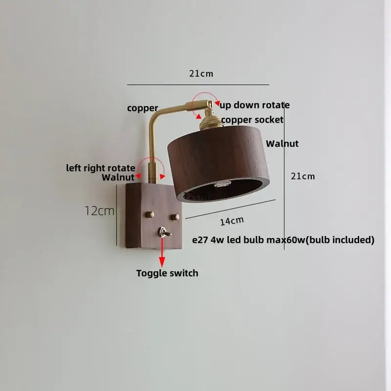 Brass Walnut Stair Light
