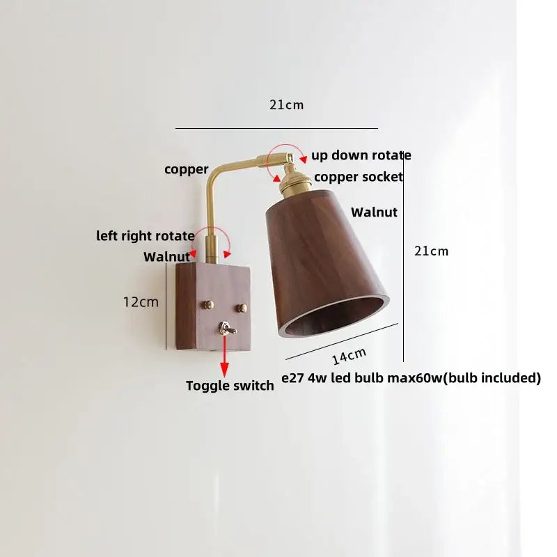 Brass Walnut Stair Light