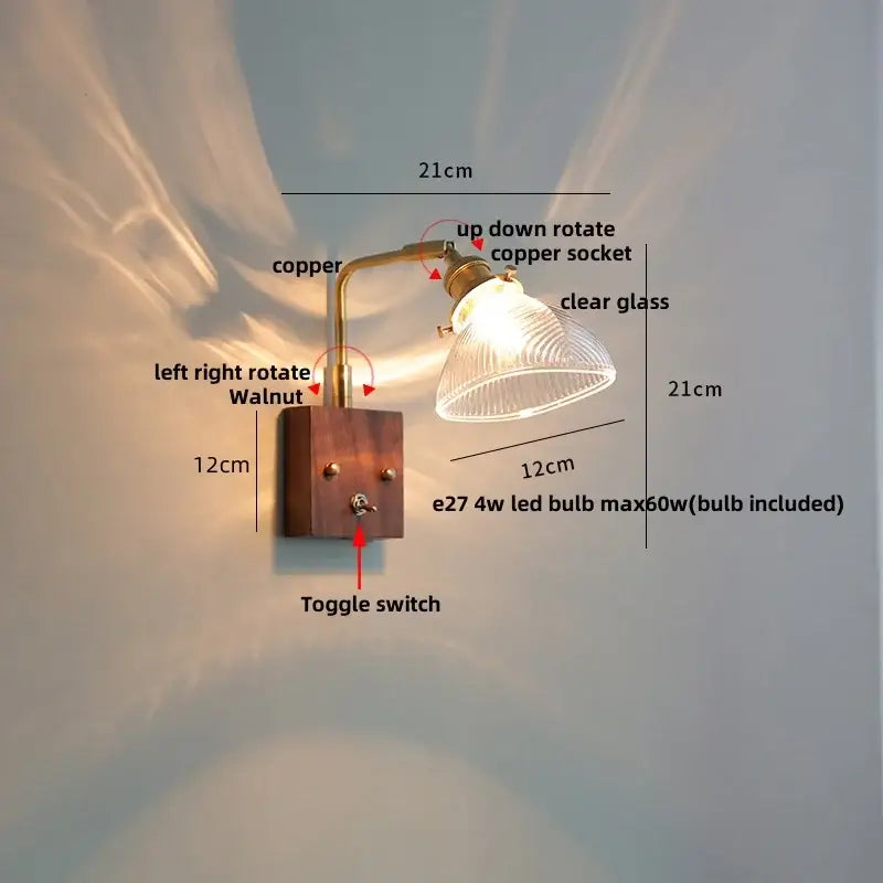 Brass Walnut Stair Light