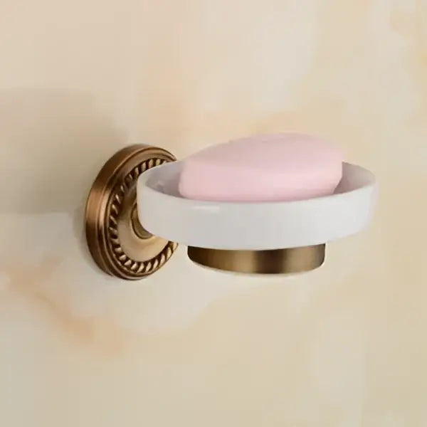 Brass Ceramic Brush Cup Set