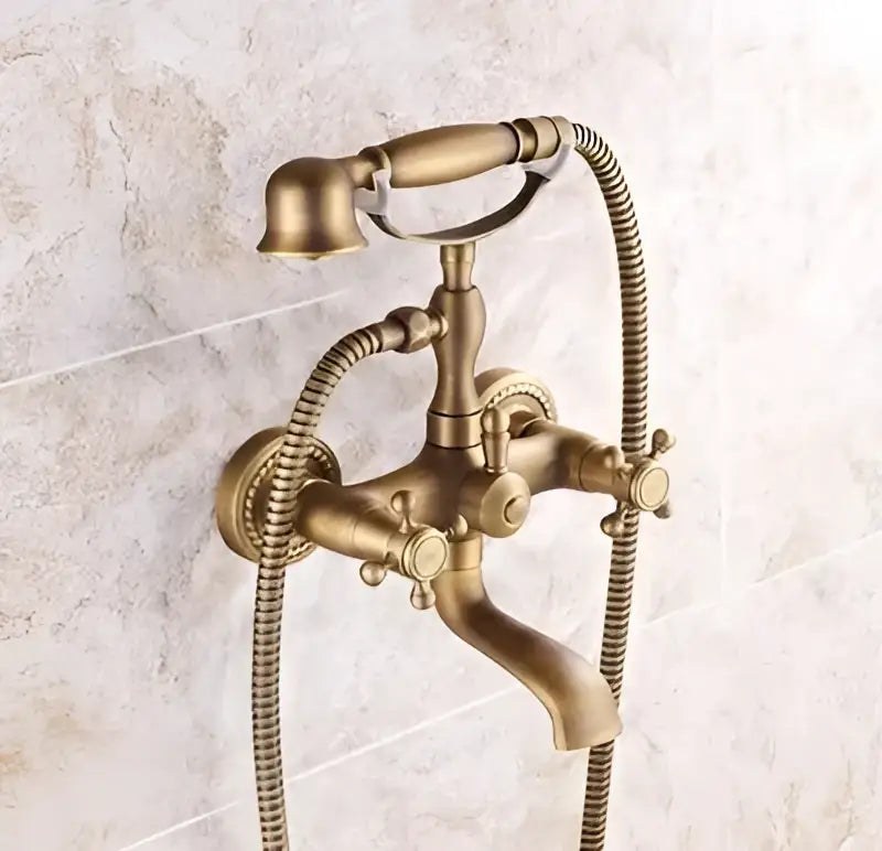 Brass Ceramic Handle Shower Set