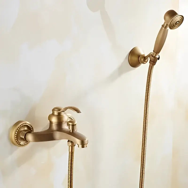 Brass Ceramic Handle Shower Set
