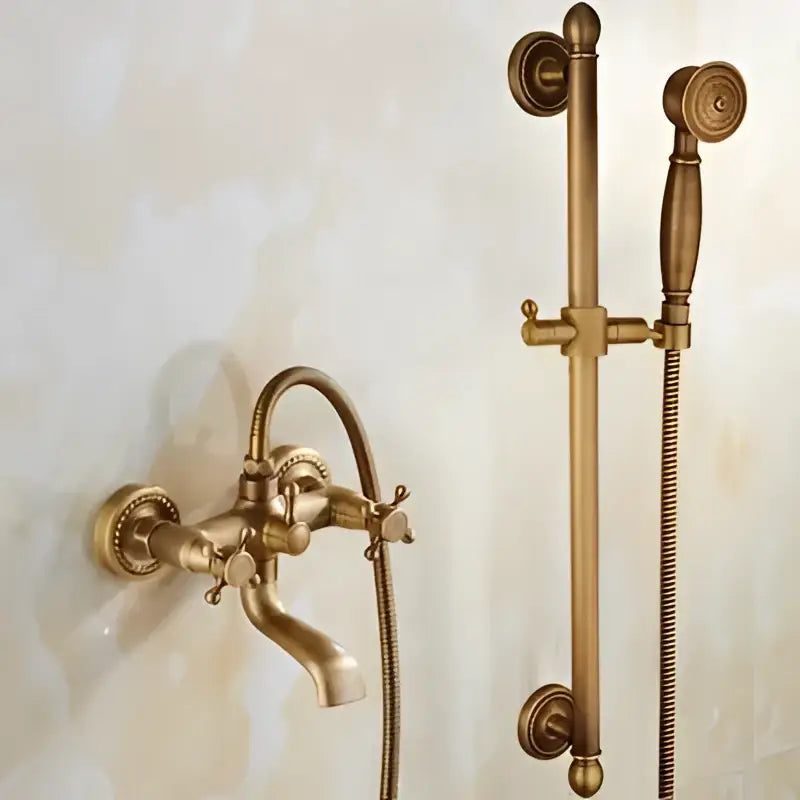 Brass Ceramic Handle Shower Set
