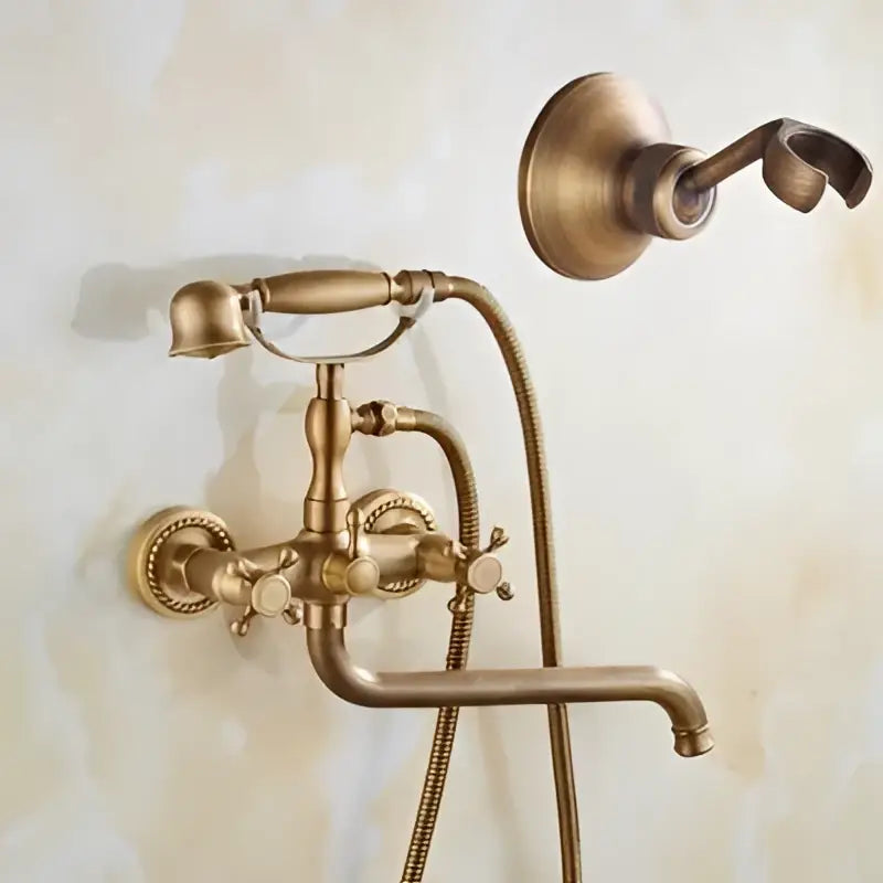 Brass Ceramic Handle Shower Set