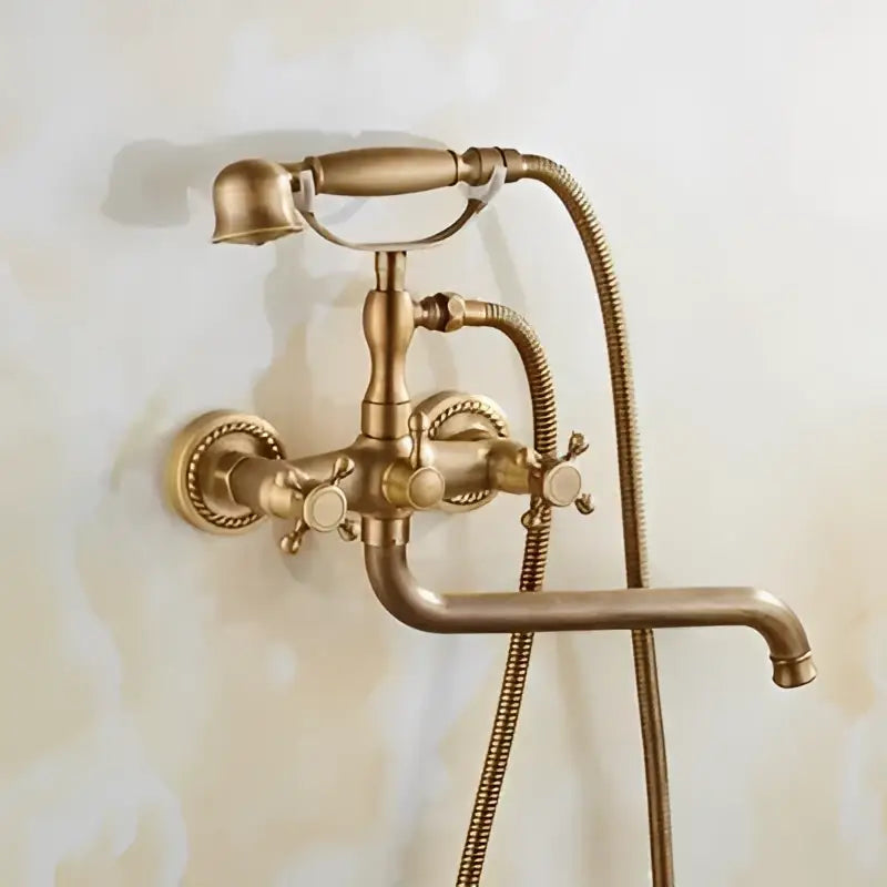 Brass Ceramic Handle Shower Set
