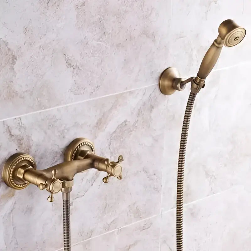 Brass Ceramic Handle Shower Set