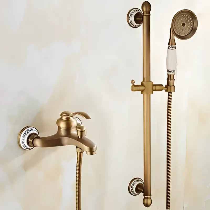 Brass Ceramic Handle Shower Set