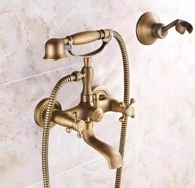 Brass Ceramic Handle Shower Set