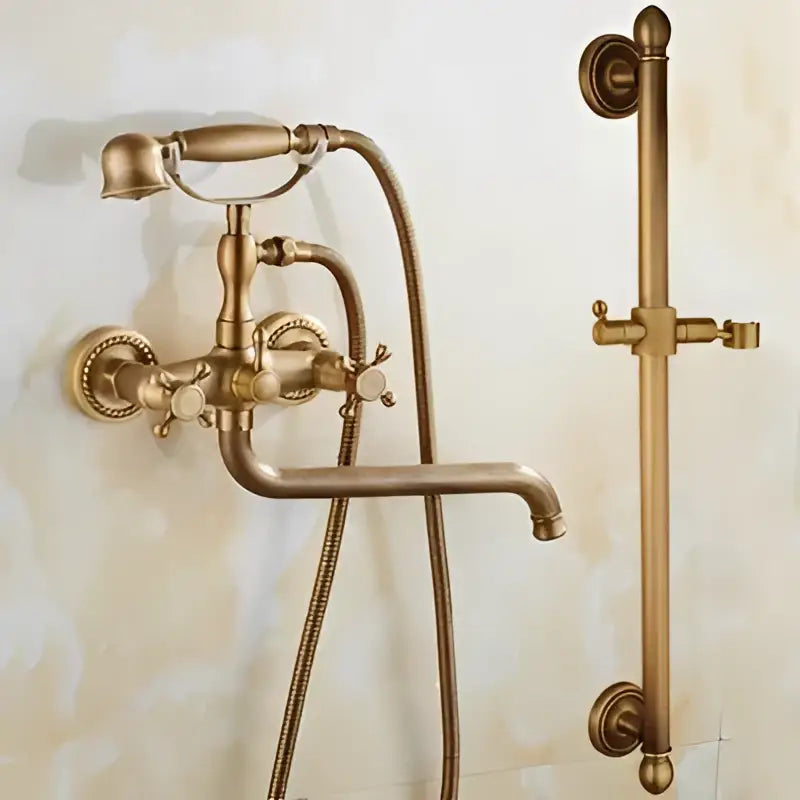Brass Ceramic Handle Shower Set