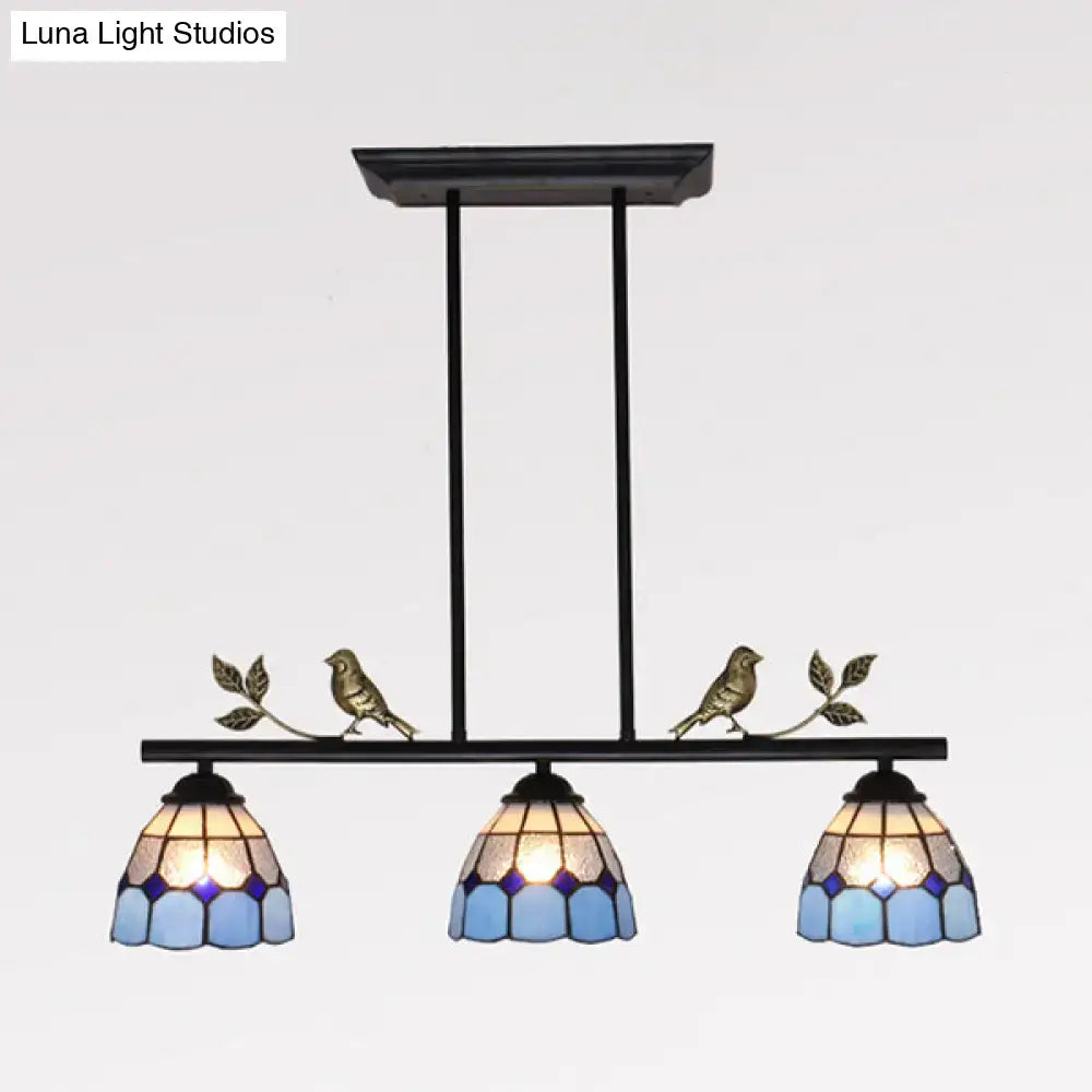 Brass Blue Pendant Light