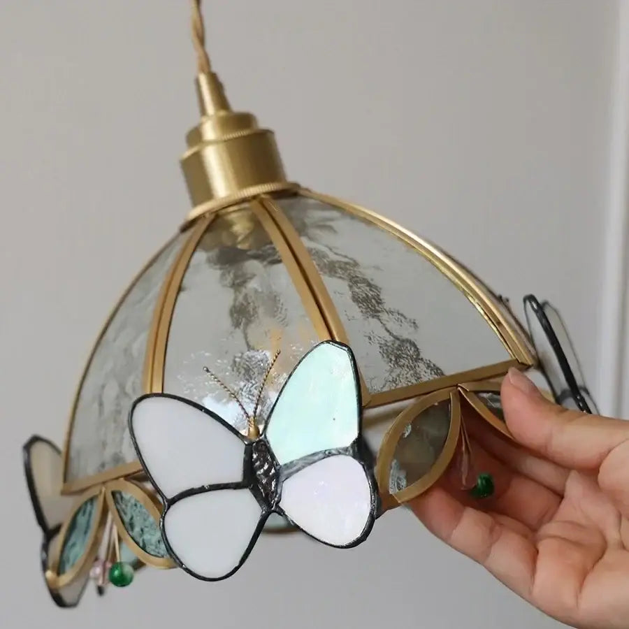 Brass Butterfly Glass Sconce