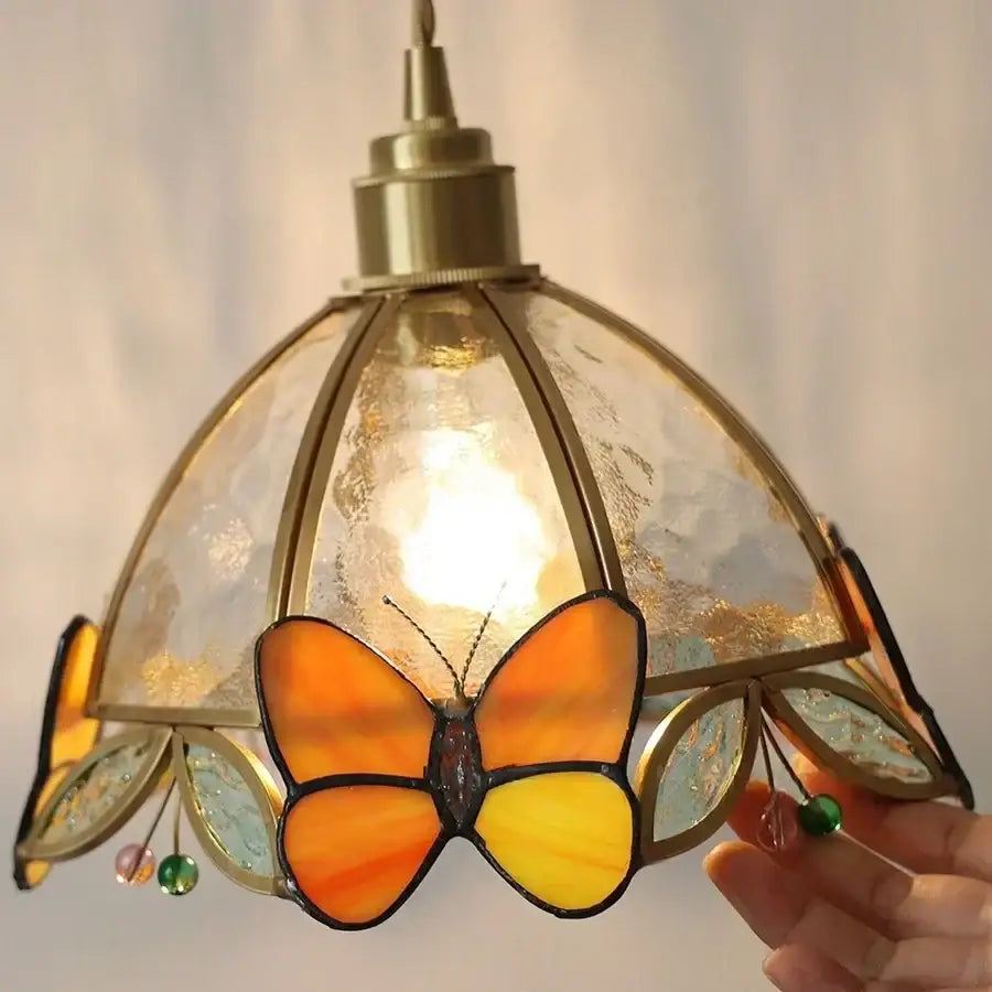 Brass Butterfly Glass Sconce