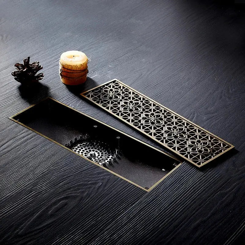 Brass Floral Drain Cover