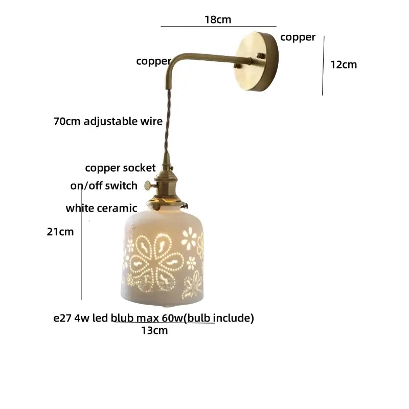Brass Floral Wall Sconce