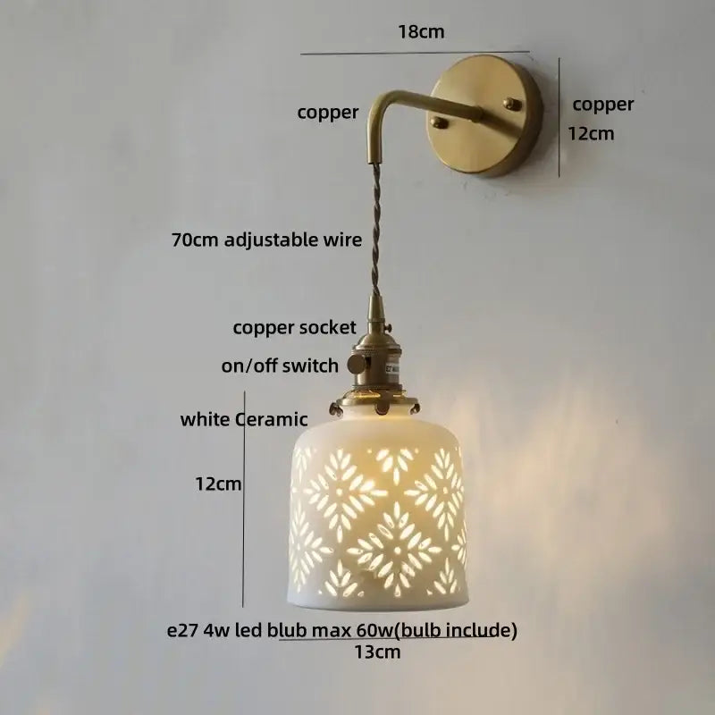 Brass Floral Wall Sconce